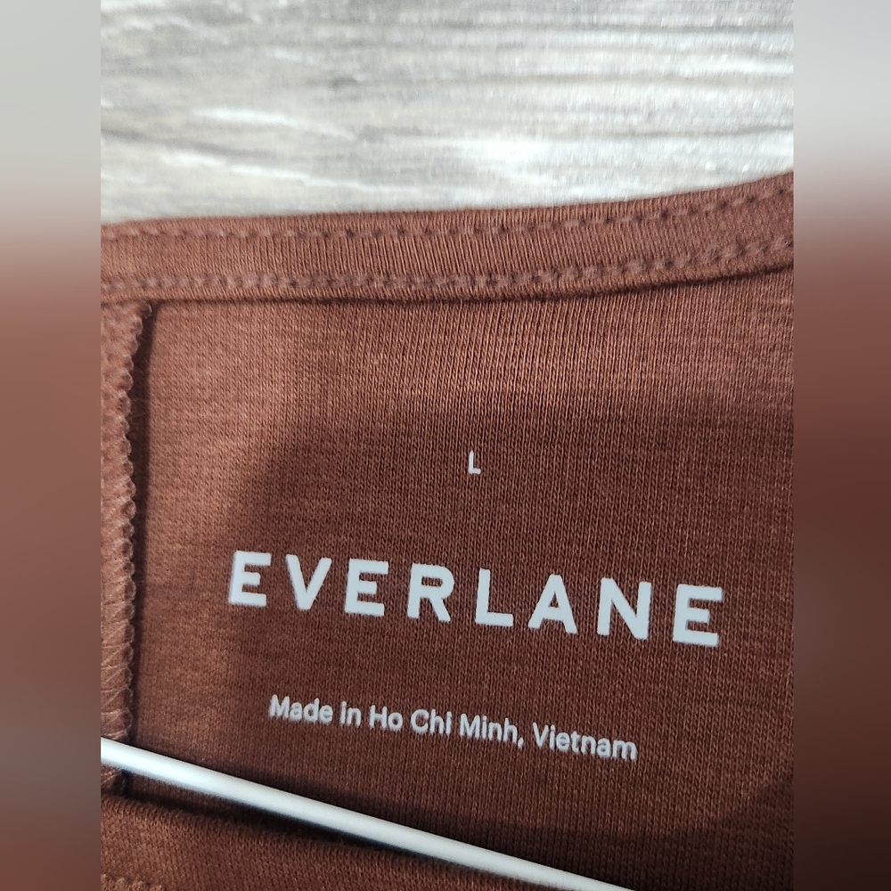 Everlane Brown 100% Cotton Shift Dress Size Large - Picture 5 of 7
